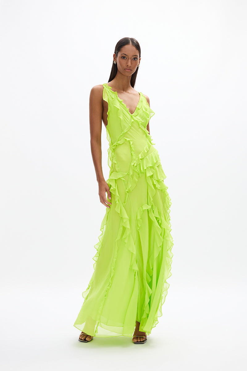 Lime green sheer dress outlet