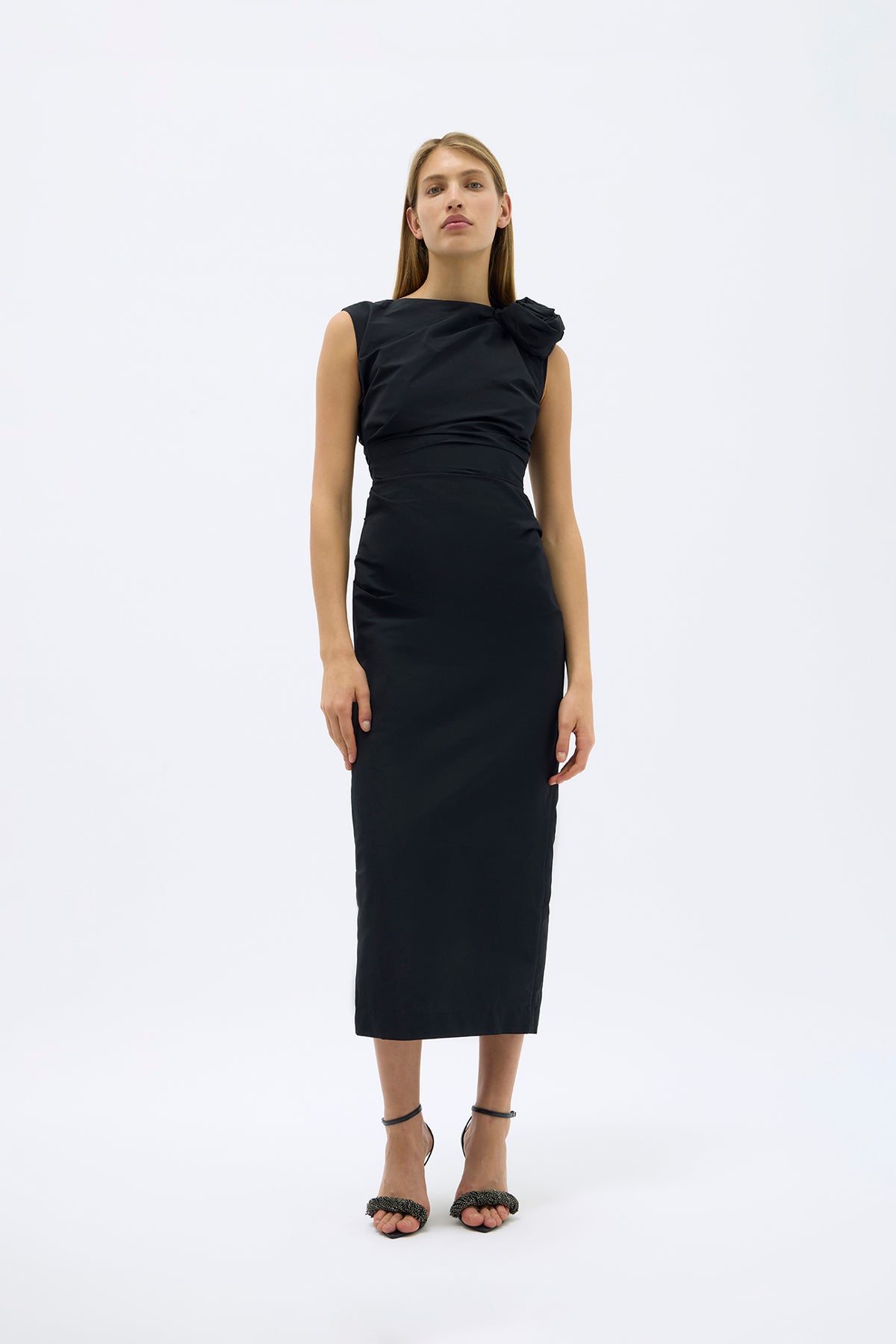 Black henley dress top