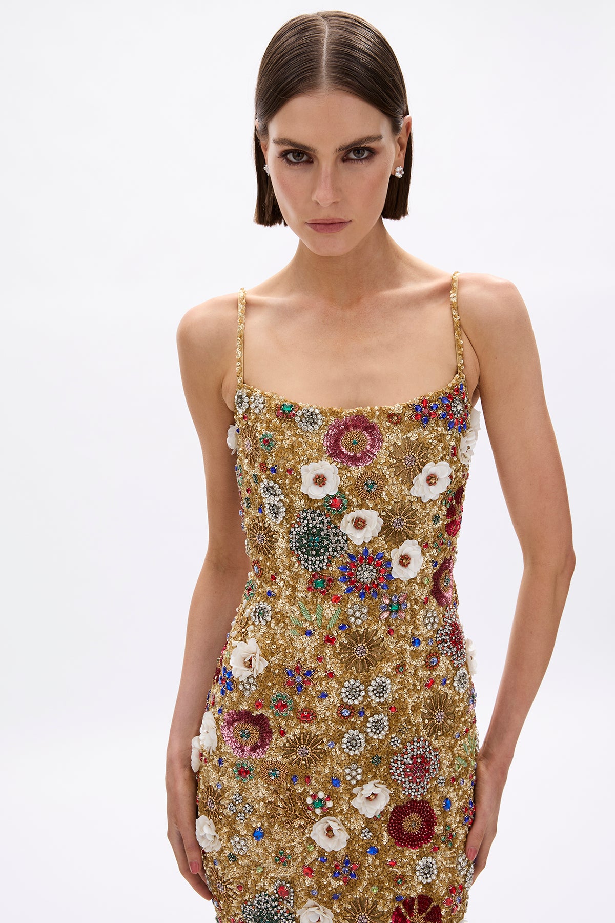 Francesca Gown Gold Multi | Shop Rachel Gilbert Online Francesca Gown Gold Multi | Shop Rachel Gilbert Online