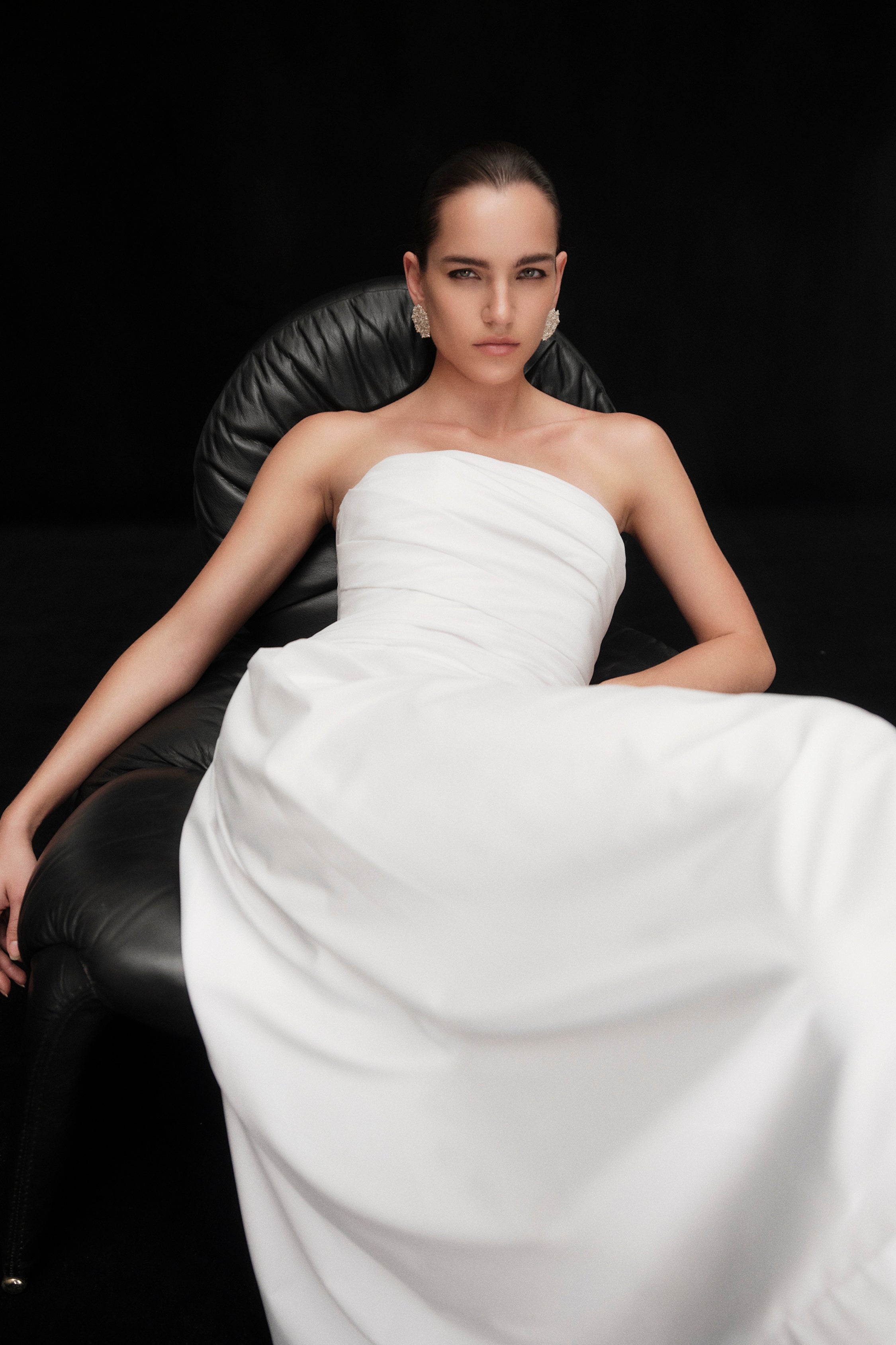 Gale Strapless Dress White