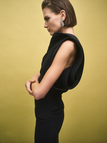 black bandeau dress Black Drop Waist Tulle Bandeau Maxi Dress