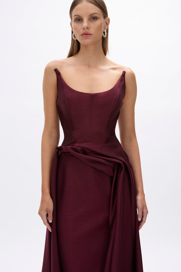 rachel gilbert aries curved eco-satin maxi dress Rachel Gilbert Aries Maxi Dress  Rent a Dress