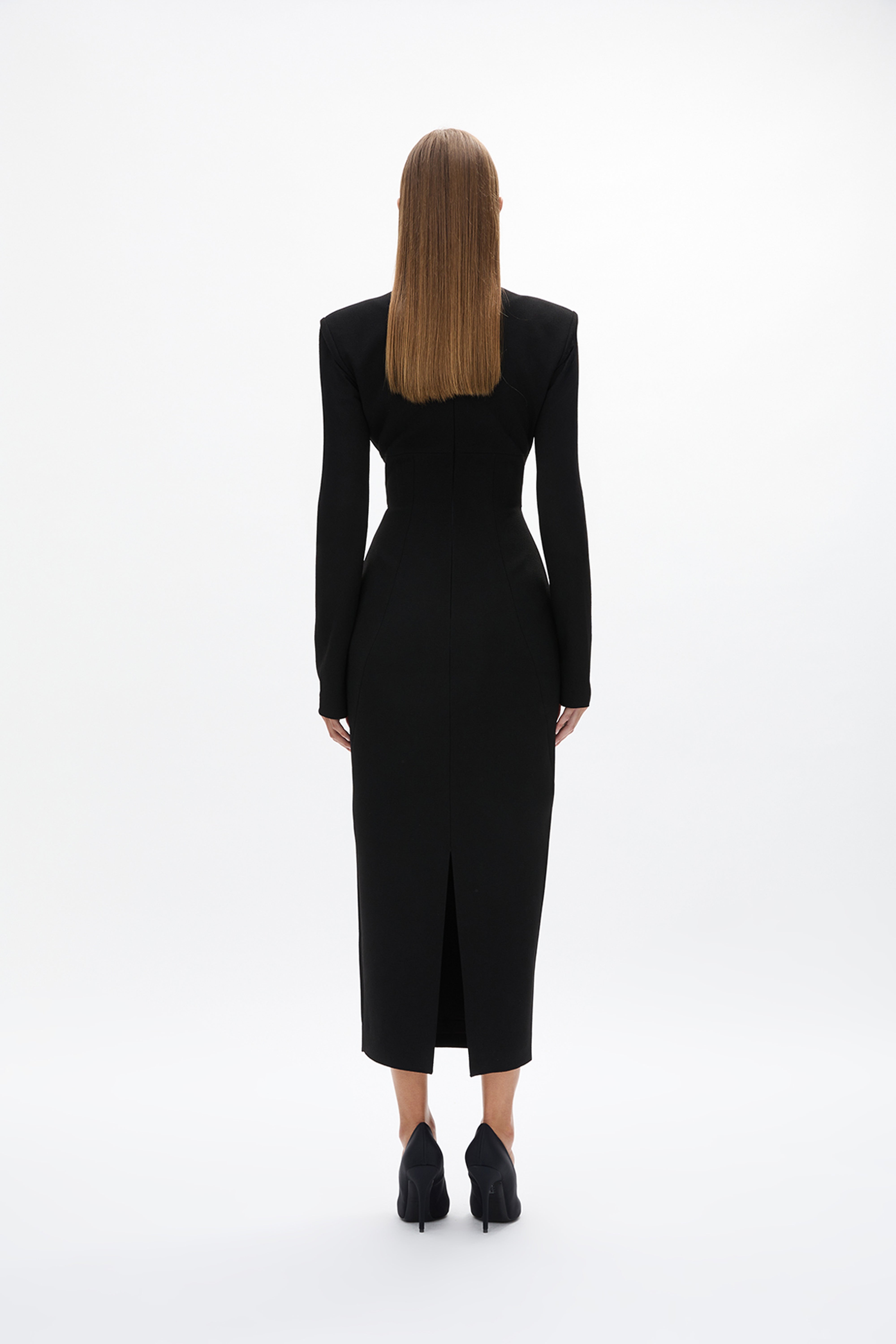 rachel gilbert long sleeve dress Dover Black newsletterdiscount Top Lawn Suit Trends Detachable shoulder pads Color:Periwinkle Blue