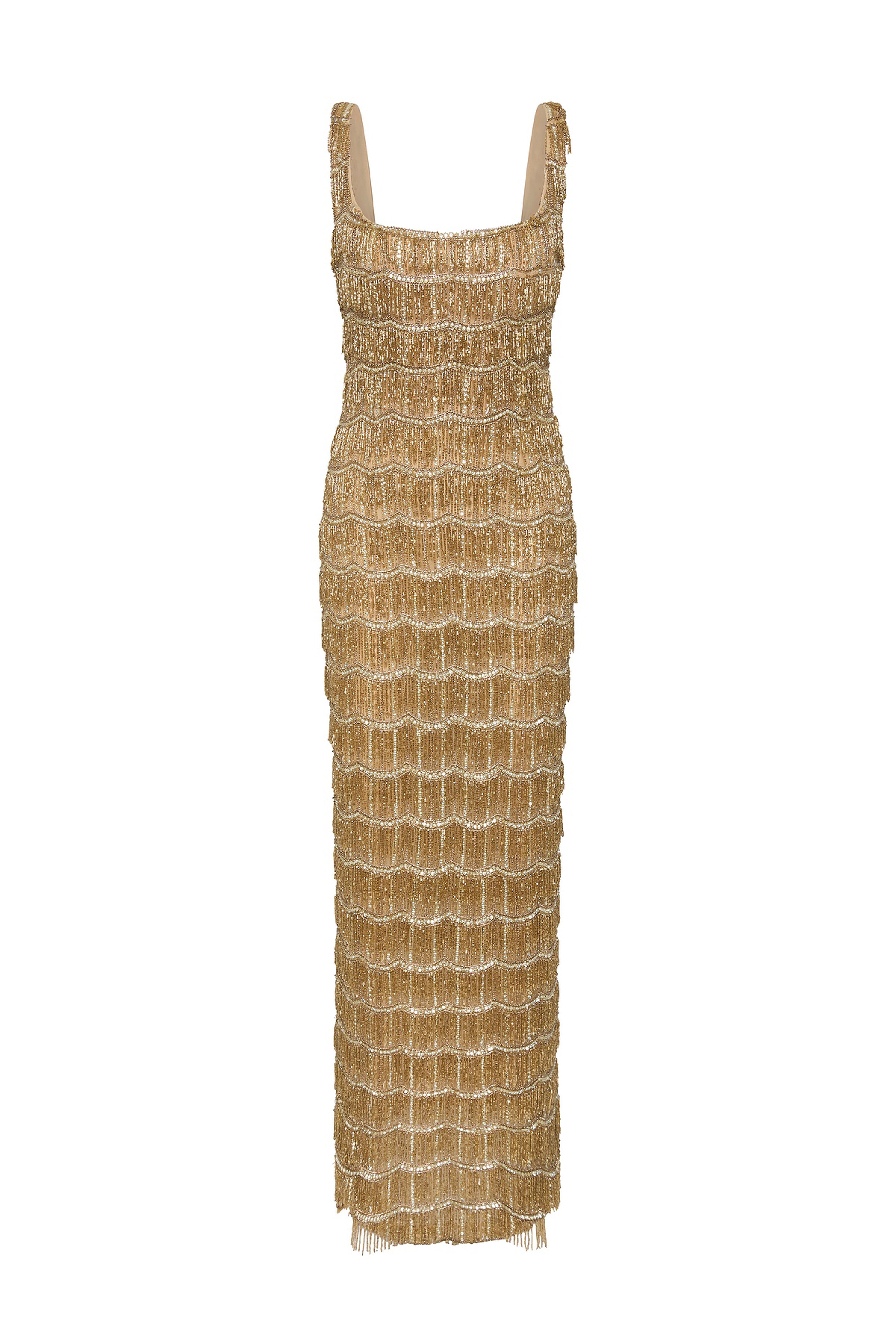Sadie Gown in Gold | Shop Rachel Gilbert Online