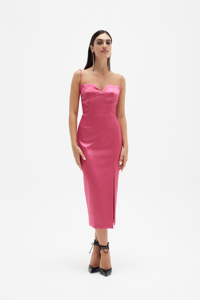 Rachel Gilbert Ivy ruched midi dress - Pink