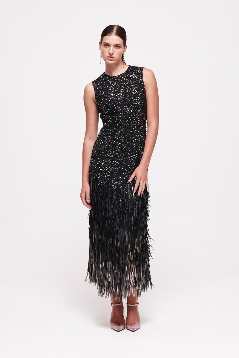 TIA DRESS - GUNMETAL
