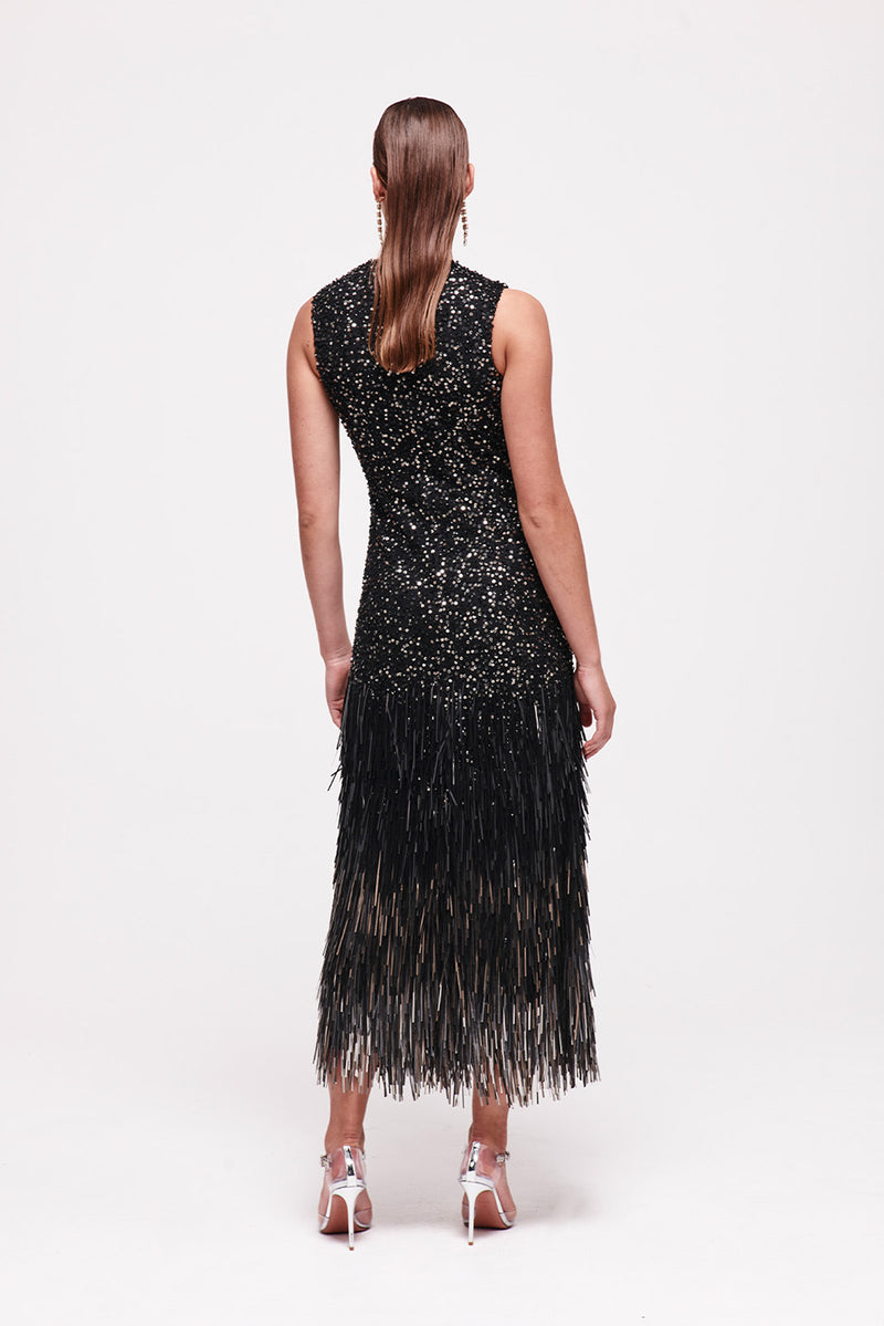 TIA DRESS - GUNMETAL